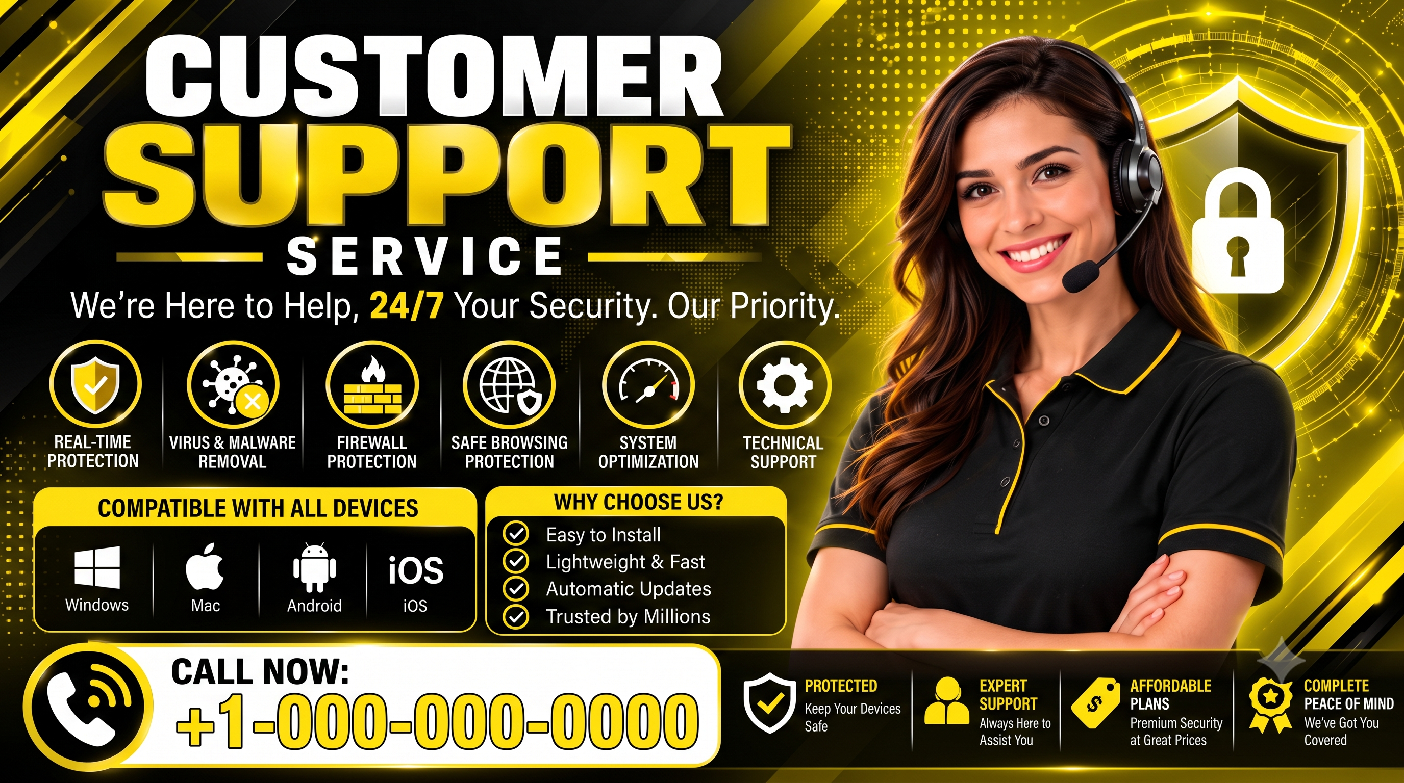 Customer Support Service - Antivirus & Security Solutions 24/7